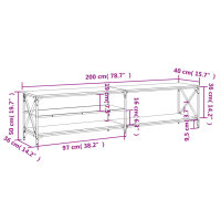 vidaXL TV-Schrank R&auml;uchereiche 200x40x50 cm Holzwerkstoff und Metall