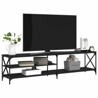 vidaXL TV-Schrank Schwarz 200x40x50 cm Holzwerkstoff und Metall