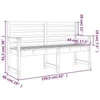 vidaXL Gartenbank 159,5x48x91,5 cm Massivholz Kiefer