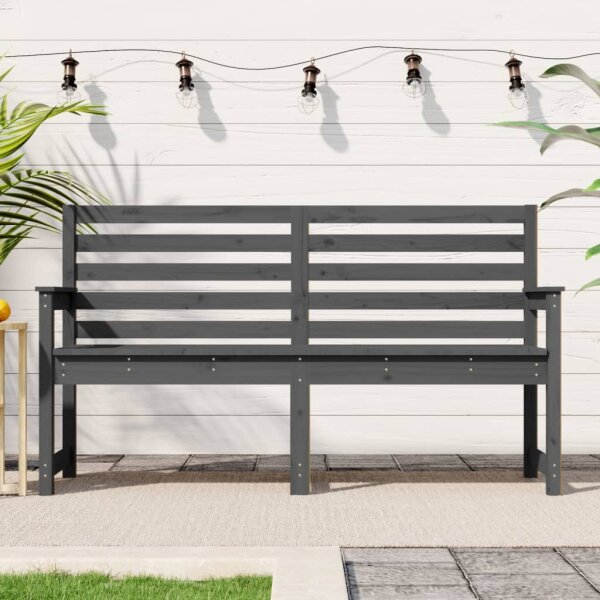 vidaXL Gartenbank Grau 159,5x48x91,5 cm Massivholz Kiefer