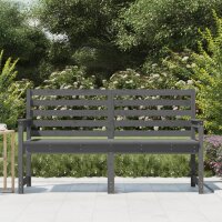 vidaXL Gartenbank Grau 159,5x48x91,5 cm Massivholz Kiefer