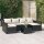 vidaXL 2-tlg. Garten-Lounge-Set mit Kissen Schwarz Poly Rattan