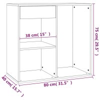 vidaXL Kosmetikschrank Schwarz 80x40x75 cm Holzwerkstoff