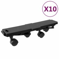 vidaXL Transportroller mit 4 Rollen 10 Stk Schwarz...