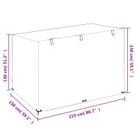 vidaXL Abdeckung f&uuml;r Schaukelbank 12&Ouml;sen 215x150x130/150cm Polyethylen