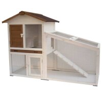 @Pet Kaninchenstall Tommy Weiß und Braun 140x65x100...