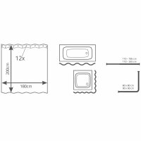 RIDDER Duschvorhang Layer 180&times;200 cm