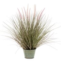 Emerald K&uuml;nstliches Pennisetum im Zink-Topf 58 cm