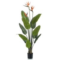 Emerald K&uuml;nstliche Pflanze Strelitzia im Topf mit Blumen 120 cm