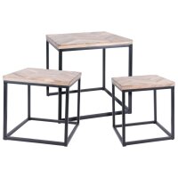 H&amp;S Collection 3-tlg. Beistelltisch-Set Teak