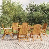 vidaXL 7-tlg. Garten-Essgruppe Massivholz Teak