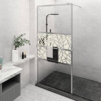 vidaXL Duschwand mit Ablage für Walk-In-Dusche Chrom...