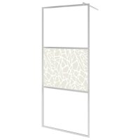 vidaXL Duschwand mit Ablage f&uuml;r Walk-In-Dusche Chrom 115x195 cm ESG