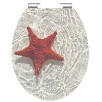 SCH&Uuml;TTE Toilettensitz mit Absenkautomatik RED STARFISH Hochglanz MDF