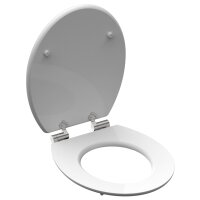 SCH&Uuml;TTE Toilettensitz mit Absenkautomatik GREY STEEL Hochglanz MDF