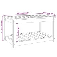 vidaXL Gartentisch Grau 82,5x50,5x45 cm Massivholz Kiefer