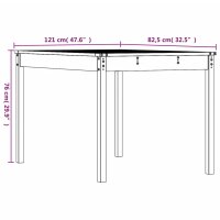 vidaXL Gartentisch Honigbraun 121x82,5x76 cm Massivholz Kiefer