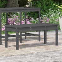 vidaXL Gartenbank Grau 109x44x45 cm Massivholz Kiefer