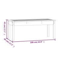 vidaXL Gartenbank Grau 109x44x45 cm Massivholz Kiefer