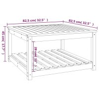 vidaXL Gartentisch Grau 82,5x82,5x45 cm Massivholz Kiefer