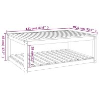 vidaXL Gartentisch 121x82,5x45 cm Massivholz Kiefer