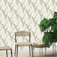 DUTCH WALLCOVERINGS Tapete Tropische Bl&auml;tter Grau und Gr&uuml;n