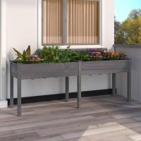 vidaXL Pflanzkübel mit Einsatz Grau 203x53x76 cm...