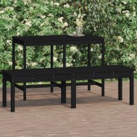 vidaXL Gartenbank 2-Sitzer Schwarz 159,5x44x45 cm...