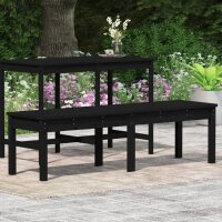 vidaXL Gartenbank 2-Sitzer Schwarz 159,5x44x45 cm Massivholz Kiefer