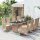 vidaXL 9-tlg. Garten-Essgruppe mit Kissen Beige Poly Rattan