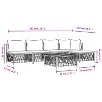 vidaXL 6-tlg. Garten-Lounge-Set mit Kissen Anthrazit Stahl