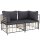 vidaXL Ecksofas mit Kissen 2 Stk. Modular Poly Rattan