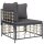 vidaXL Ecksofas mit Kissen 2 Stk. Modular Poly Rattan