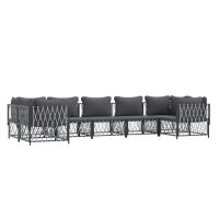 vidaXL 7-tlg. Garten-Lounge-Set mit Kissen Anthrazit Stahl