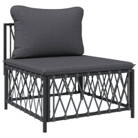 vidaXL 4-tlg. Garten-Lounge-Set mit Kissen Anthrazit Stahl