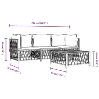 vidaXL 4-tlg. Garten-Lounge-Set mit Kissen Anthrazit Stahl