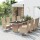 vidaXL 9-tlg. Garten-Essgruppe mit Kissen Beige Poly Rattan