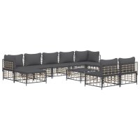 vidaXL 10-tlg. Garten-Lounge-Set mit Kissen Anthrazit...