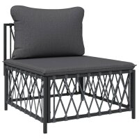 vidaXL 11-tlg. Garten-Lounge-Set mit Kissen Anthrazit Stahl