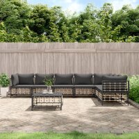 vidaXL 8-tlg. Garten-Lounge-Set mit Kissen Anthrazit Poly Rattan