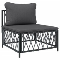 vidaXL 9-tlg. Garten-Lounge-Set mit Kissen Anthrazit Stahl