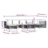 vidaXL 8-tlg. Garten-Lounge-Set mit Kissen Anthrazit Stahl