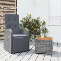 vidaXL 2-tlg. Garten-Lounge-Set Grau Poly Rattan &...