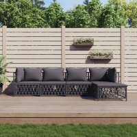 vidaXL 5-tlg. Garten-Lounge-Set mit Kissen Anthrazit Stahl