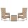 vidaXL 3-tlg. Garten-Lounge-Set Beige Poly Rattan &amp; Stahl