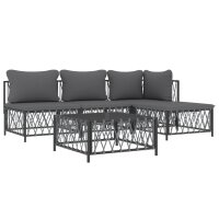 vidaXL 5-tlg. Garten-Lounge-Set mit Kissen Anthrazit Stahl