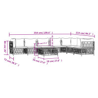 vidaXL 8-tlg. Garten-Lounge-Set mit Kissen Wei&szlig; Stahl