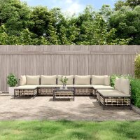 vidaXL 10-tlg. Garten-Lounge-Set mit Kissen Anthrazit...