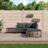 vidaXL 5-tlg. Garten-Lounge-Set mit Kissen Anthrazit Poly Rattan