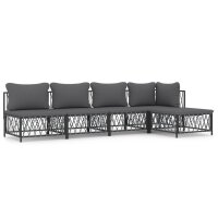 vidaXL 5-tlg. Garten-Lounge-Set mit Kissen Anthrazit Stahl